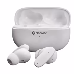 Denver TWE-49ENC, True Wireless Stereo (TWS), Appels/Musique, Casque, Blanc