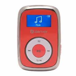 Denver MPS-316R, Lecteur MP3, 16 Go, LCD, Métallique, Rouge, Blanc