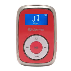 Denver MPS-316R lecteur et enregistreur MP3/MP4 Lecteur MP3 16 Go Métallique, Rouge, Blanc