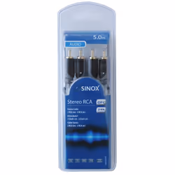 Sinox 5m RCA câble audio 2 x RCA Gris