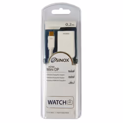 Sinox Mini DP-HDMI, 0.2m 0,2 m Mini DisplayPort HDMI Type A (Standard) Blanc