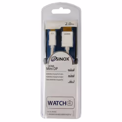 Sinox Mini DP-HDMI, 2m Mini DisplayPort Blanc