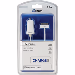 Sinox SXI781MFI chargeur d'appareils mobiles MP3, MP4, Smartphone, Tablette Blanc Allume-cigare Auto