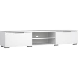 Meuble TV - MATCH - Blanc laqué brillant - 2 tiroirs une niche - 1727 x 399 x 331 cm