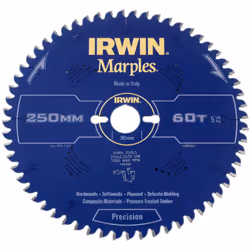 IRWIN Marples Circular Saw Blade 250 x 30mm x 60T ATB/Neg M Poids : 780 grammes Largeur : 28.2 centimètres Hauteur : 1.4 cent ...