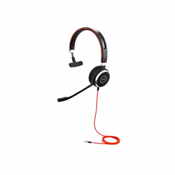 Jabra Evolve 40, Avec fil, Bureau/Centre d'appels, Casque, Noir, Rouge, Argent