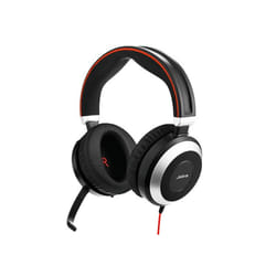 Jabra Evolve 80 Stereo Noir, Rouge, Argent