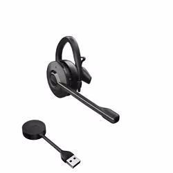 Jabra Engage 55, Sans fil, Bureau/Centre d'appels, 18 g, Casque, Noir, Titane