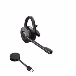 Jabra Engage 55, Sans fil, Bureau/Centre d'appels, 18 g, Casque, Noir, Titane