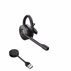 Jabra Engage 55, Sans fil, Bureau/Centre d'appels, 18 g, Casque, Noir, Titane