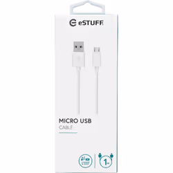 eSTUFF ES603007 câble USB 1 m USB 2.0 USB A Micro-USB B Blanc - Vue supplémentaire 2