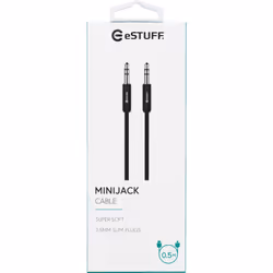 eSTUFF Minijack Cable 3.5mm 0,5m câble audio 3,5mm Noir - Vue supplémentaire 2