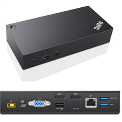 Lenovo 03X7194 station d'accueil Avec fil USB 3.2 Gen 1 (3.1 Gen 1) Type-C Noir