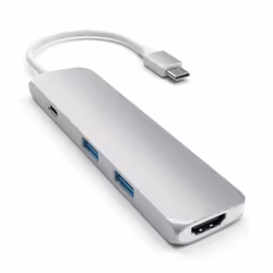 Satechi ST-CMAS, USB 3.2 Gen 1 (3.1 Gen 1) Type-C, Argent, HDMI, USB 3.2 Gen 1 (3.1 Gen 1) Type-A, USB 3.2 Gen 1 (3.1 Gen 1)  ...