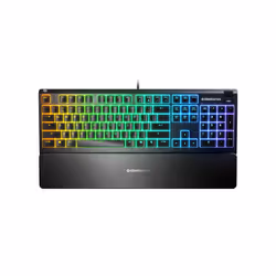 Steelseries APEX 3, Taille réelle (100 %), USB, AZERTY, LED RGB, Noir