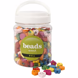 Creativ Company Shaped wooden beads, Bois, Multicolore, Mélange de perles