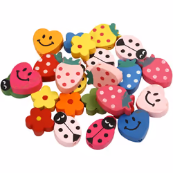 Creativ Company Shaped wooden beads Mélange de perles Bois Multicolore