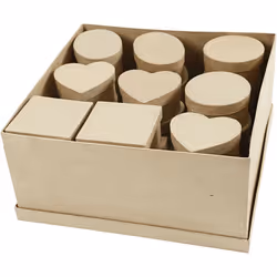 Creativ Company Boîtes medium, Boîte de rangement, Cappucino, Carton, Monochromatique
