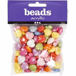 Creativ Company 697020, Plastique, Multicolore, Perle en forme de cœur