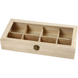 Creativ Company 57728 Boîte de rangement Rectangulaire Verre, Bois Bois