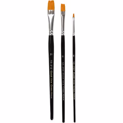 Creativ Company Gold Line, Set de pinceaux, Pinceau plat, Nylon, 3 pièce(s)