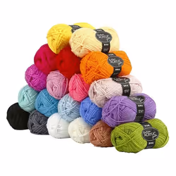 Laine acrylique - Fantasia - Multicolore - Lot de 20 pelotes - 50g par pelote - 100% acrylique