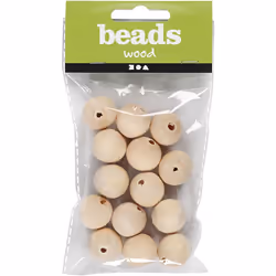 Creativ Company 566680 perle Perle ronde Bois Bois naturel 14 pièce(s)