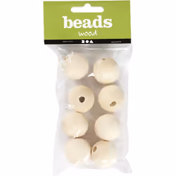 Creativ Company 566700 perle Perle ronde Bois Bois naturel 8 pièce(s)
