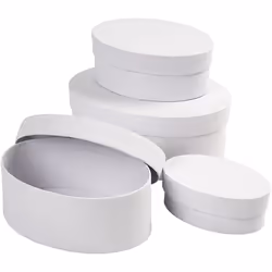 Creativ Company 264030, Boîte de rangement, Blanc, Ovale, Monochromatique, 70 mm