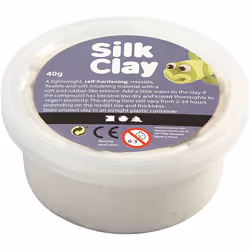 Creativ Company Silk Clay, Pâte à modeler, Blanc, Enfant, Pot en plastique, Garçon/Fille, 40 g