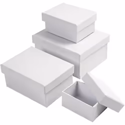 Creativ Company Boîtes rectangulaires, Boîte de rangement, Blanc, Rectangulaire, Carton, Monochromatique