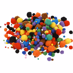 Creativ Company 518900, pompons décoratifs, Couleurs assorties, Rond, 150 pièce(s), 42 g