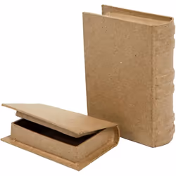 Creativ Company Boîtes livres, Boîte de rangement, Naturel, Rectangulaire, Monochromatique, 80 mm, 25 mm