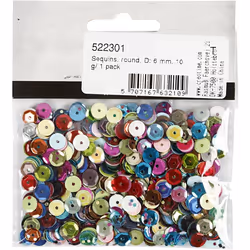 Creativ Company 522301 strass et sequin Sequins Multicolore 6 mm