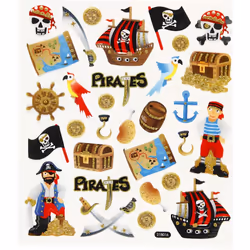 Creativ Company Autocollants, Plastique, Multicolore, Papier, Plastique, Pirates, Garçon/Fille, 150 mm