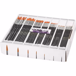 Creativ Company 10748, Set de pinceaux, Assortie, Brosse ronde, Noir, Boîte, 84 pièce(s)