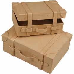 Creativ Company Mini-valises, Boîte de rangement, Cappucino, Rectangulaire, Carton, Monochromatique, 110 mm