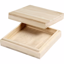 Creativ Company 567650, Boîte de rangement, Bois, Carré, Bois, Monochromatique, Intérieure