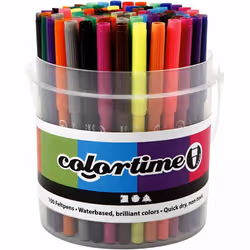 Creativ Company Colortime Marker, 100 pièce(s), Multicolore, 2 mm, Seau