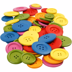 Creativ Company 56689, Bois, Couleurs assorties, Rond, 144 pièce(s)