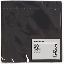 Creativ Company 598002 serviette 20 pièce(s) Noir Textile