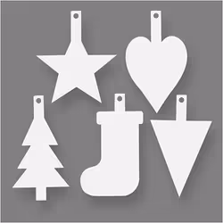 Creativ Company 238810, Décoration arbre de noël, Blanc, 15 pièce(s), Ampoule, 205 mm, 265 mm