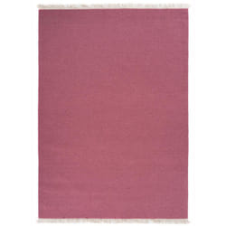 Dezenco - Tapis salon et chambre en laine 170x240 rose rectangle fait main motif uni rainbow