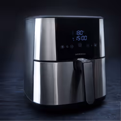 GASTRONOMA 18290002, Friteuse sans huile, 6 L, 60 min, Unique, Noir, Acier inoxydable, Tactile