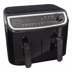 GASTRONOMA 18290003 friteuse Double 9 L Autonome 2400 W Friteuse sans huile Noir, Acier inoxydable