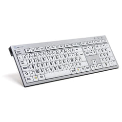 Logickeyboard LargePrint clavier USB ĄŽERTY Français Blanc