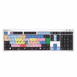 Logickeyboard LKB-MCOM4-AJPU-FR, Taille réelle (100 %), USB, Commutateur de touche « ciseaux », AZERTY, Argent