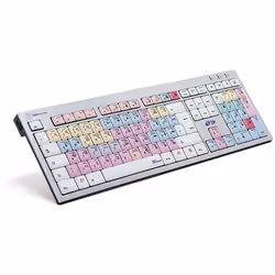 Logickeyboard Avid Pro Tools, Taille réelle (100 %), Avec fil, USB, QWERTZ, Noir, Argent