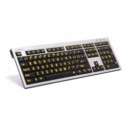 Logickeyboard LKB-LPRNTYB-AJPU, Taille réelle (100 %), Avec fil, USB, Noir, Argent