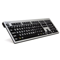 Logickeyboard LKB-LPRNTWB-AJPU clavier USB Français Noir, Argent